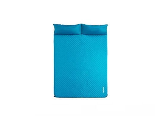 Килимок надувний двомісний з подушкою Naturehike 185х130 NH18Q010-D sky blue