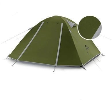 Палатка Naturehike P-Series IV (4-местная) 210T 65D polyester Graphic NH18Z044-P темно-зеленый 6927595783702 фото