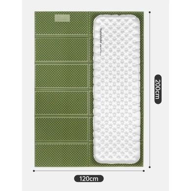 Килимок складаний подвійний IXPE Naturehike CNK2450WS044, алюмінієва плівка, 200x120х1,8 см, оливковий зелений 6927595789995 фото
