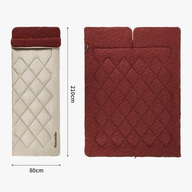Спальный мешок Naturehike Cotton Sleeping Bag R350 CNH22SD005 бордово-бежевый 6927595753514 фото