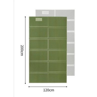 Килимок складаний подвійний IXPE Naturehike CNK2450WS044, алюмінієва плівка, 200x120х1,8 см, оливковий зелений 6927595789995 фото