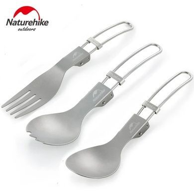 Ложка-вилка складная Naturehike Titanium spork NH18C001-J grey 6927595727812 фото