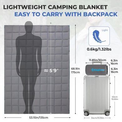 Ковдра туристична KingCamp Smart 150 KS2432 charcoal KS2432_CHARCOAL фото