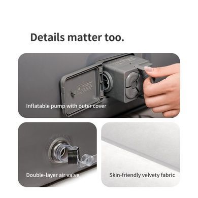Самонадувающийся матрас, двухместный, со встроенной помпой Naturehike CNK2450WS040, 250 мм, серый 6927595789810 фото