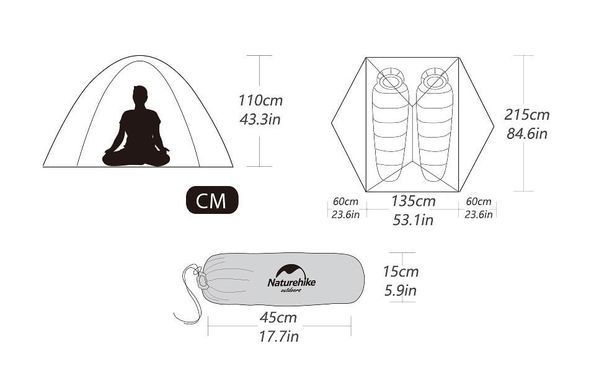 Намет Naturehike Star River II (2-х місний) 210T polyester New version + footprint NH17T012-T orange 6927595716519 фото