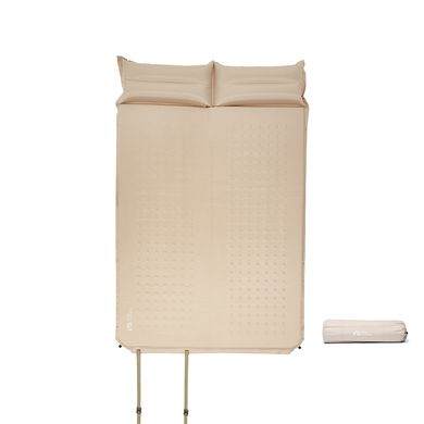 Коврик самонадувающийся двойной с подушкой Mobi Garden Dot double air 30 мм NX22663004 sand