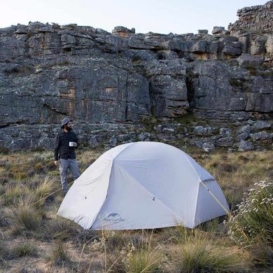 Палатка Naturehike Mongar II (2-х местная) 20D silicone + footprint NH17T007-M gray 6927595708071 фото