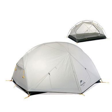 Палатка Naturehike Mongar II (2-х местная) 20D silicone + footprint NH17T007-M gray 6927595708071 фото