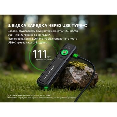 Ліхтар Fenix E06R PRO RG, чорний E06RPRORGB фото