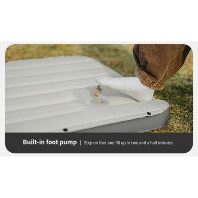 Матрац надувний одинарний Naturehike CNK2450WS035, 95 мм, із вбудованою помпою, коричневий 6927595796955 фото