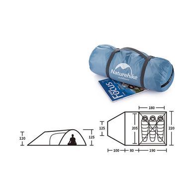 Палатка Naturehike Knight III (3-х местная) 190T polyester NH19G001-Y grey 6927595736340 фото