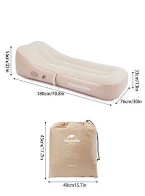 Матрас надувной одноместный с подголовником и помпой Naturehike CNH22DZ027 бежевый 6975641885450 фото