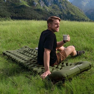 Матрац надувний одинарний Naturehike CNK2550WS019 65 мм із мішком для надування blue 6977465869647 фото