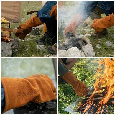 Рукавички вогнестійкі Leather Naturehike L NH20FS042 brown 6927595761946 фото