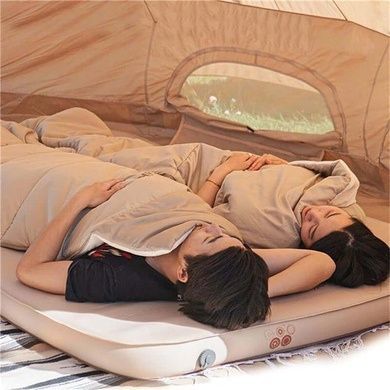 Матрас самонадувной двухместный с помпой Naturehike 2000х1320х100 мм NH20FCD08 бежевый 6976023925115 фото