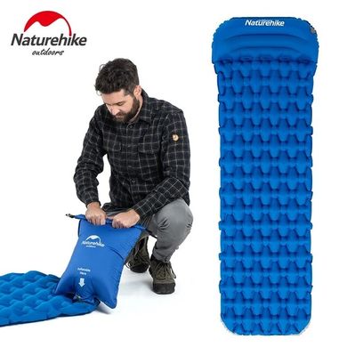 Матрац надувний з подушкою та з мішком-насосом Naturehike FC-12 NH19Z003-P графіт