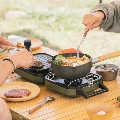 Плита газова з грилем Naturehike Double Fire Folding NH22RJ003 зелений 6927595708613 фото