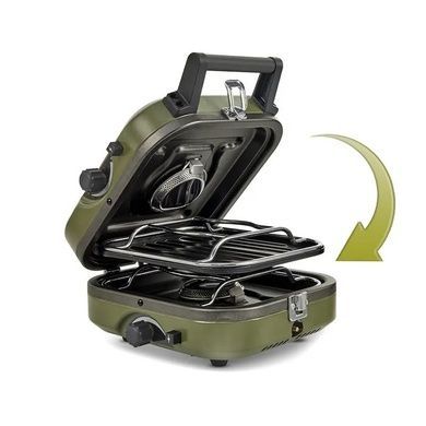 Плита газова з грилем Naturehike Double Fire Folding NH22RJ003 зелений 6927595708613 фото