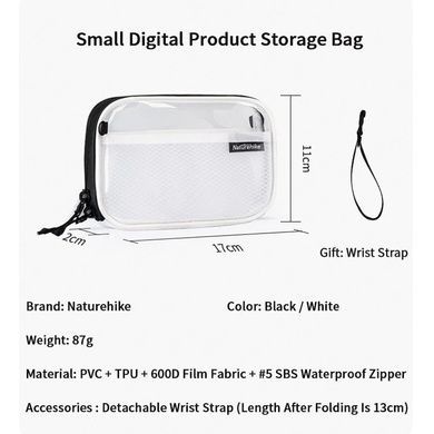 Несесер Naturehike NH20SN007 Fashion Series Toiletry Bag S black 6927595747056 фото