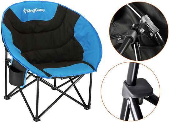 Кресло раскладное KingCamp Comfort Moon black/blue KC3816_BLACK/ROYALBL фото
