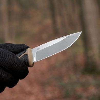 Ніж фіксований туристичний Ganzo G807 (8.8 см) 9CR14 / PP+TPR бежевий з чохлом G807DY фото