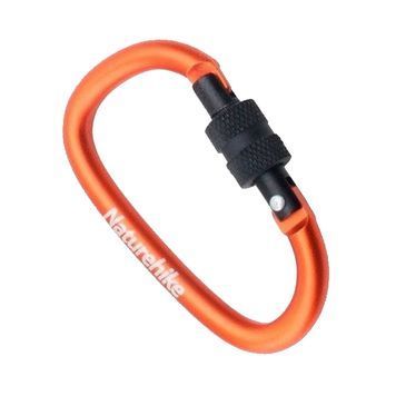 Карабін багатофункціональний з муфтою Naturehike D-type 80 мм NH15A008-D orange 6927595701621 фото