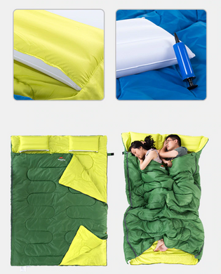 Спальний мішок Naturehike Double Sleeping Bag with Pillow SD15M030-J green tree