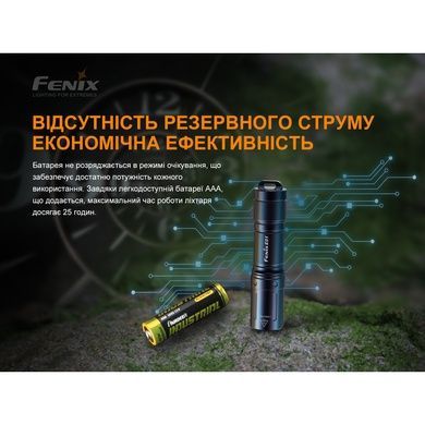 Ліхтар ручний Fenix E01 V2.0 чорний E01V20blk фото
