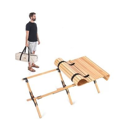 Стіл розкладний Naturehike L 1220х600х430 мм NH19JJ009 світле дерево 6927595707388 фото