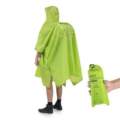 Пончо-тент Naturehike 210T polyester New NH17D002-M green 6927595717967 фото