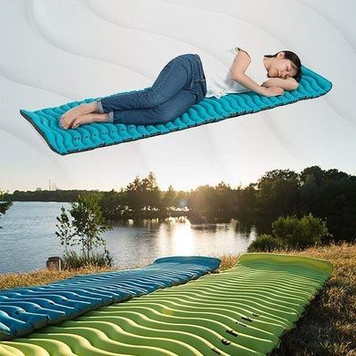 Матрас надувной Naturehike Wave type TPU mattress 1880х600х50 мм NH18C009-D sea blue 6927595729335 фото