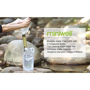 Фильтр для воды портативный туристический Miniwell 1000 л L605B khaki