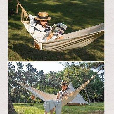 Гамак одноместный Naturehike Anti-rollover сotton NH20DC001 бежевый 6927595767634 фото
