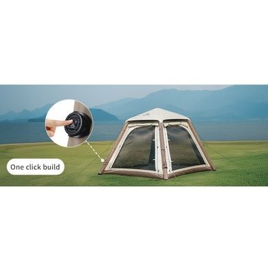 Палатка трехместная надувная автоматическая с тентом Naturehike Ango CNK2550WS017, коричневая 6977465867902 фото