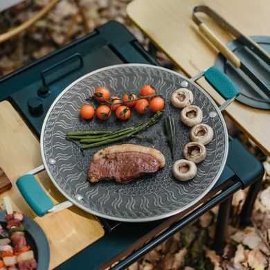 Сковорода з нержавіючої сталі з силіконовими ручками Naturehike CNK2550CF011, 34 х 34 см 6977465868534 фото