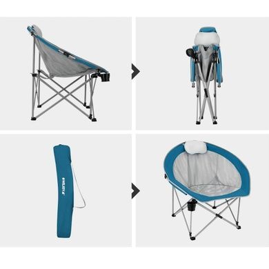 Кресло раскладное с подголовником Wejoy MOON XL WF2203 cyan/grey WF2203_CYAN/GREY фото