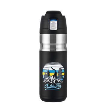 Термокружка Naturehike Vacuum Bottle 500 мл NH19SJ009 black/blue 6927595740460 фото