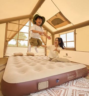 Матрац надувний двомісний з вбудованим насосом Mobi Garden Air double bed 26 см NX24663001 sand 6941870591585 фото