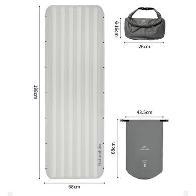 Матрац надувний одинарний Naturehike CNK2450WS034, 95 мм, із мішком для надування, коричневий 6927595798881 фото