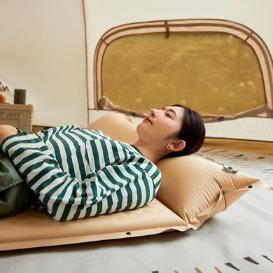 Коврик самонадувной двухместный с подушкой Naturehike 1920х1320х60 мм CNK2300DZ014 beige 6976507663922 фото