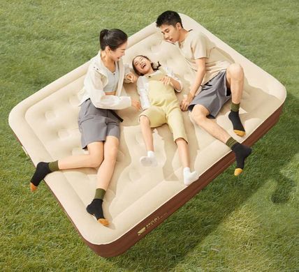 Надувной матрас одноместный со встроенным насосом Mobi Garden Air bed 26 см NX24663010 sand 6941870592223 фото