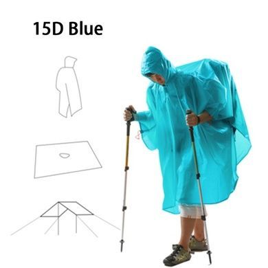 Пончо-тент 3F Ul Gear 15D nylon Basic blue 6970919905274 фото