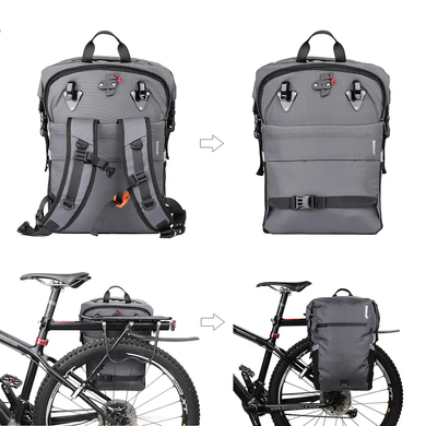 Сумка-рюкзак на багажник Rhinowalk Bicycle 24 л X20601 black
