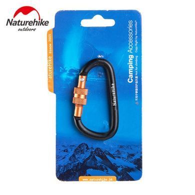 Карабин с муфтой Naturehike D-type 60 мм NH15A005-H black 6927595717400 фото