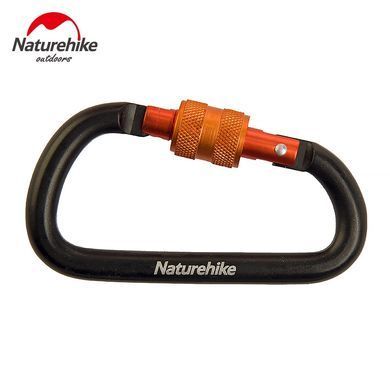 Карабин с муфтой Naturehike D-type 60 мм NH15A005-H black 6927595717400 фото