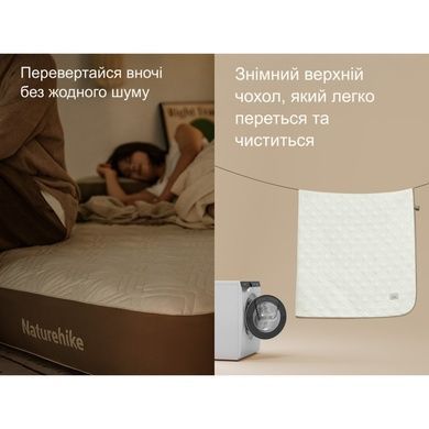 Матрац надувний двомісний Naturehike CNK2450WS023, 250 мм, біло-коричневий 6975641888390 фото