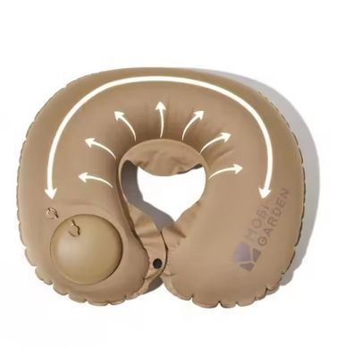 Подушка подголовник с насосом Mobi Garden NX22663028 sand 6941870590489 фото