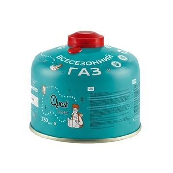 Газовий балон різьбовий бутановий Quest, 230гр Q-G230 фото