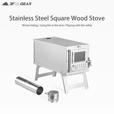 Печь дровяная 3F Ul Gear Wood stove Square 2.0 SW-304S steel