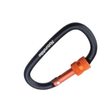 Карабін багатофункціональний з муфтою Naturehike D-type 80 мм NH15A008-D black 6927595701607 фото